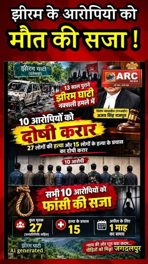 झीरम के आरोपियो को मौत की सजा.
#viral #news #बस्तर #viralreels #viralvideos