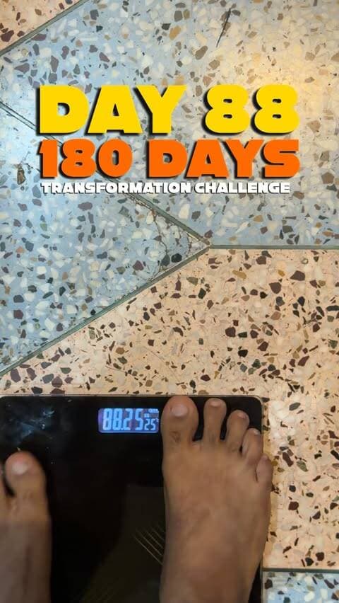 Day 88/180 ✅
Aaj ka body weight: 91.300 KGs
180 Days Transformation Challenge
92 days more to go.
Fat to Fit continues. 🔥
