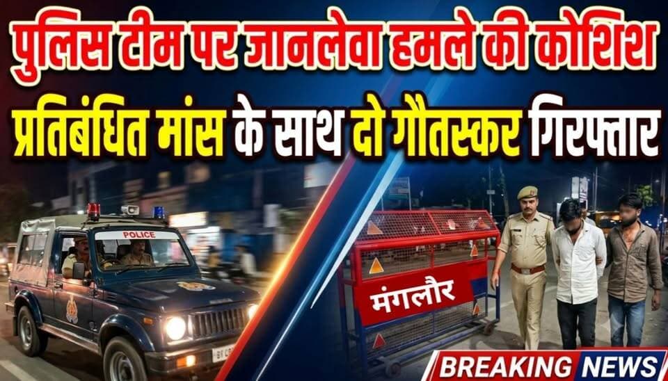 पुलिस टीम पर जानलेवा हमले की कोशिश
प्रतिबंधित मांस के साथ दो गौतस्कर गिरफ्तार