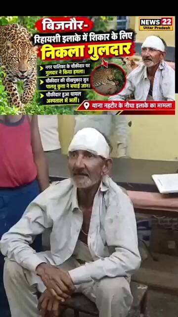 नहटौर क्षेत्र के नौधा इलाके में रिहायशी क्षेत्र में घुसा गुलदार,मचा हड़कंप #news22