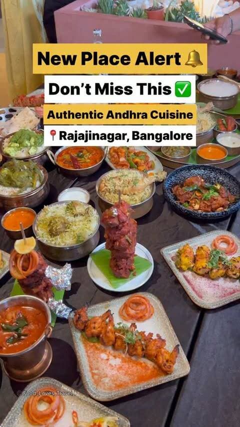 📍The Andhra Kitchen, Opposite to Orion Mall, Rajajinagar, Bangalore
A Newly Opened Authentic Andhra style cuisine restaurant.
Perfect place for Lunch & Dinner with Family and Friends.
Spicy Lovers don’t miss this place.
Valet Parking Available
Get Biriyani + Beer at Just 499rs
#rajajinagar #rajajinagarbangalore #rajajinagara #orionmallbangalore #andhracuisine