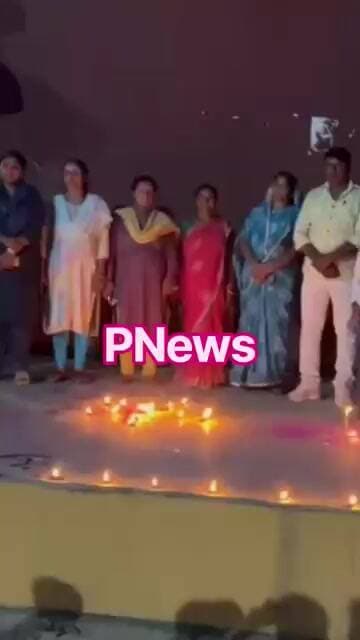 आदर्श मध्य विद्यालय लगमा दक्षिण में संध्या दीप जलाया गया