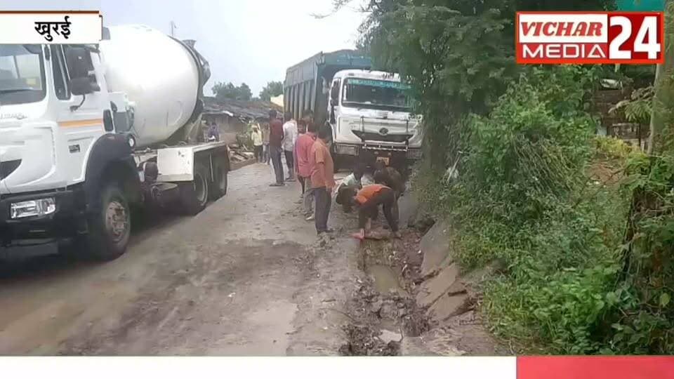 एकाएक सड़क पर मच गई अफरा-तफरी, सड़क पर ऐसा क्या हुआ #khurainews #truckdriver #jaam #vahan #kichad