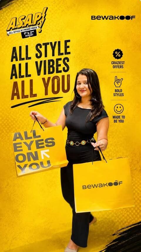 🕷️ FREE Spider-Man Movie Tickets + Unbeatable Fashion Deals? Only at Bewakoof! 🎬🔥
📍 Bewakoof Store, Linking Road, Bandra
📅 1st & 2nd August
👕 T-Shirts up to ₹999 @ Flat ₹599
🛍️ Rest of the merchandise @ Flat ₹999
🕸️ Exclusive for the First 100 Shoppers!
🛍️ Shop for ₹1,500 and get 1 FREE ticket to watch Spider-Man: Brand New Day
🛍️ Shop for ₹3,000 and get 2 FREE tickets to watch Spider-Man: Brand New Day
🎬 Movie Screening
📅 2nd August
🕓 4:00 PM
📍 Gold Cinema, Santacruz
🎉 Plus, 3 Lucky Shoppers will win:
🎁 ₹10,000 Gift Voucher
🎁 ₹5,000 Gift Voucher
🎁 ₹3,000 Gift Voucher
Hurry! Be among the first 100 shoppers, grab your favourite styles, score your Spider-Man movie tickets, and stand a chance to win exciting prizes! 🕷️🛍️
T&C Apply | Tickets limited to last stock.
#Bewakoof #ASAPSale #LinkingRoad #Bandra #SpiderManBrandNewDay
