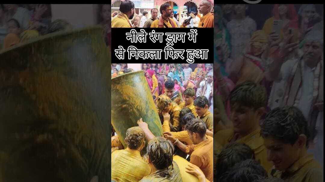नील रंग के ड्राम में से निकाल कर खूब आनंद लिया बलदेव जन्म महोत्सव का #shorts #treding #viral #reels