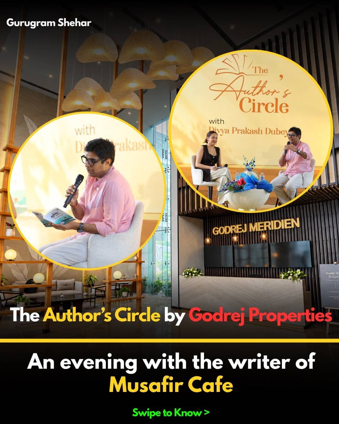For those who love stories, the magic often lies beyond the last page — in the conversations they inspire, the perspectives they introduce, and the connections they help create.
That spirit came alive at The Author’s Circle, an initiative by Godrej Properties that celebrates the simple pleasure of bringing people together through books and shared experiences.
Because a community isn’t built only through the places we live in, but also through the moments we share.
#GurugramSeher #TheAuthorsCircle #GodrejProperties #GurugramLifestyle #GurgaonDiaries BookLovers ReadingCommunity LiteraryConversations GurugramEvents DivyaPrakashDubey MusafirCafe GodrejMeridien