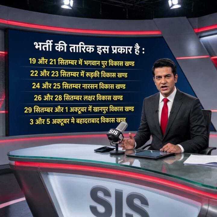 उत्तराखंड के हरिद्वार जनपद में SIS Ltd. द्वारा दिनांक 19 सितम्बर से 5 अक्टूबर 2026 तक लगभग 600 पदों पर सीधी भर्ती। देखें
👇👇👇👇