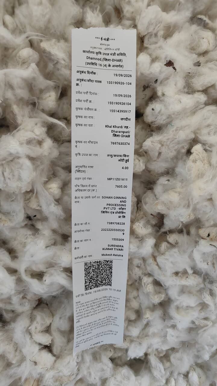 आज धामनोद मंडी में कपास 5800 से लेकर 8130 तक क्वालिटी अनुसार बिका
अच्छे कपास की आवक कम होने से भाव में कमी
ज्यादातर कपास 6400 से 7100 तक बिके
Dhamnod Mandi Bhav - धामनोद मंडी भाव #dhamnodmandibhav #mandinews #viralpost #mandibhavtoday #kapaskabhav #kapasmandibhav #kapasmandi