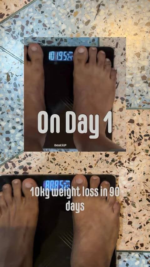 Day 90/180 ✅
Aaj ka body weight: KGs
180 Days Transformation Challenge
90 days more to go.
Fat to Fit continues. 🔥