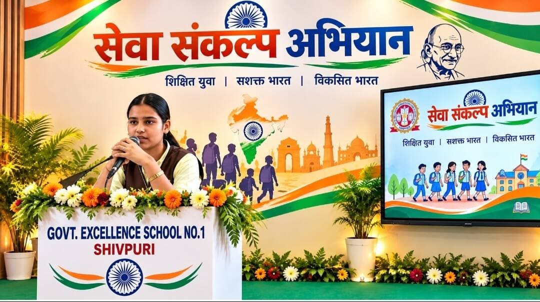 #सेवा_संकल्प_अभियान जिले के 1,400 से अधिक स्कूलों में आयोजित हुईं प्रतियोगिताएं
शिवपुरी जिले के विभिन्न शैक्षणिक संस्थानों में 'सेवा संकल्प अभियान' के तहत "मेरे सपनों का भारत" विषय पर चित्रकला और भाषण प्रतियोगिताओं का भव्य आयोजन किया गया। इस आयोजन में जिले के 1,417 शासकीय व निजी विद्यालयों के 30,786 से अधिक विद्यार्थियों ने उत्साहपूर्वक भाग लेकर अपनी प्रतिभा का प्रदर्शन किया।
छात्रों ने अपनी कला और विचारों के माध्यम से विकसित भारत, स्वच्छता, पर्यावरण संरक्षण और महिला सशक्तिकरण जैसे विषयों पर संदेश प्रस्तुत किए। कार्यक्रम में उपस्थित जनप्रतिनिधियों एवं अधिकारियों ने विद्यार्थियों की रचनात्मकता की सराहना करते हुए विजेताओं को पुरस्कृत किया।
#SHIVPURI