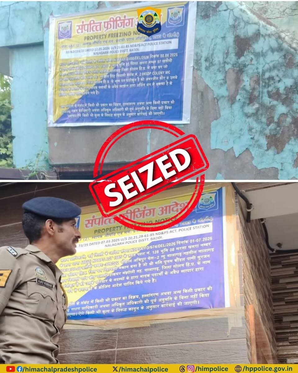 बद्दी पुलिस का नशा तस्करों पर बड़ा आर्थिक प्रहार, ₹3.58 करोड़ की संपत्ति फ्रीज
NDPS मामलों में वित्तीय जांच के आधार पर बद्दी पुलिस ने नशा तस्करों और उनके परिजनों से जुड़ी करीब ₹3.58 करोड़ की चल-अचल संपत्ति फ्रीज की है। पिछले एक सप्ताह में करीब ₹5.5 करोड़ की संपत्तियों पर कार्रवाई की जा चुकी है।
#बद्दी #बद्दीपुलिस #नशातस्करी #ड्रग्स #NDPS #आर्थिकप्रहार #हिमाचलपुलिस #क्राइम #हिमाचलन्यूज #BaddiPolice #DrugSmuggling #HimachalNews #NDPSAct