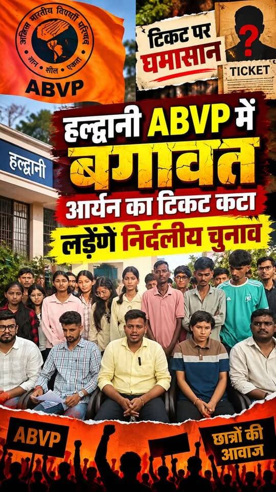 #हल्द्वानी में क्या #अध्यक्ष पद पर टिकट देने में गच्चा खा गई #ABVP??? बगावत की लहर