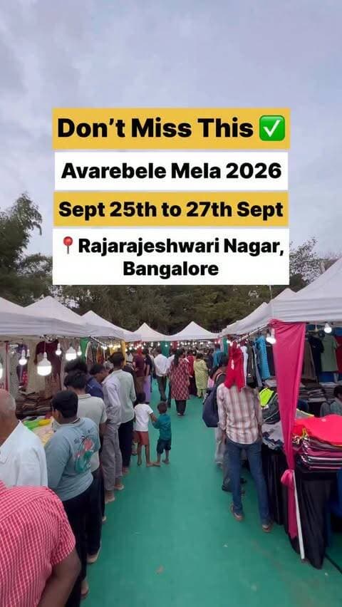 📍BIGGEST OPEN GROUND Kempegowda ,Double Road, opp. Santhrupthi Hotel, RR Nagar.
Sept 25th to 27th Sept
Stall Booking:- 9844320789
#rrnagarbangalore🎭 #rrnagar #rrnagarbangalore #nammabengaluru #bangalorefoodies
