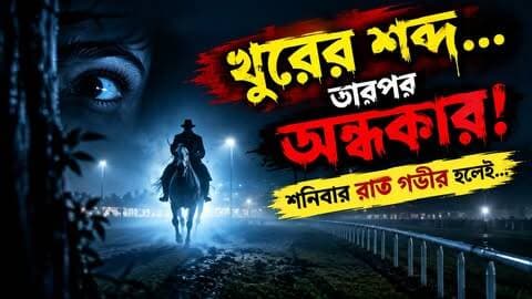 রাত গভীর হলেই কলকাতার রেসকোর্সের ফাঁকা ট্র্যাকে নাকি ভেসে আসে ঘোড়ার খুরের শব্দ! কুয়াশার মধ্যে দেখা যায় এক সাদা ঘোড়ার ছায়া—আর তার পিছনে চাবুক হাতে ছুটে চলেন এক সাহেব!
এটাই কি সেই বহুলচর্চিত ‘উইলিয়াম সাহেবের সাদা ঘোড়া’-র কিংবদন্তি?
কথিত আছে, বহু বছর আগে রেসের মাঠের সঙ্গে জড়িয়ে ছিল জর্জ উইলিয়ামস এবং তাঁর প্রিয় সাদা ঘোড়া ‘প্রাইড’-এর করুণ কাহিনি। এক ভয়ংকর পরিণতির পর থেকেই নাকি রেসকোর্সে শুরু হয় অদ্ভুত সব ঘটনার গল্প।
শনিবারের কুয়াশাচ্ছন্ন রাতে ফাঁকা ট্র্যাকে সাদা ঘোড়ার ছুটে চলা, খুরের শব্দ কিংবা দূরে এক রহস্যময় সাহেবের অবয়ব—আজও কলকাতার অন্যতম আলোচিত ভৌতিক লোককথা এটি।
কিন্তু সত্যিই কি সেখানে ঘোড়া ছুটে বেড়ায়? নাকি ইতিহাস, কুয়াশা আর মানুষের ভয় মিলে তৈরি করেছে এই রহস্য?
রেস কি সত্যিই শেষ হয়েছিল? নাকি ‘উইলিয়াম সাহেবের’ সেই রেস আজও চলছে? 👻🐎
ভিডিওটি ভালো লাগলে Like, Share ও Follow করুন ClickNbit News-এ।
🔥
#WilliamSaheb #WhiteHorse #CalcuttaTurfClub #RoyalCalcuttaTurfClub #RaceCourseMystery #KolkataGhostStory #HauntedKolkata #KolkataMystery #GhostStory #HauntedPlaces #Paranormal #BhootKotha #ভূতেরগল্প #কলকাতারভূত #ভুতুড়ে_কলকাতা #সাদা_ঘোড়া #উইলিয়ামসাহেব #রেসকোর্স #কলকাতার_রহস্য #MysteryStory #WestBengal #ClickNbit #ClickNbitNews