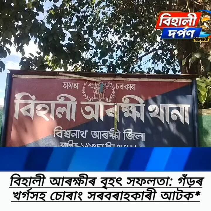 বিহালী আৰক্ষীৰ বৃহৎ সফলতা: গঁড়ৰ খৰ্গসহ চোৰাং সৰবৰাহকাৰী আটক*✅✅✅#behalidarpan
