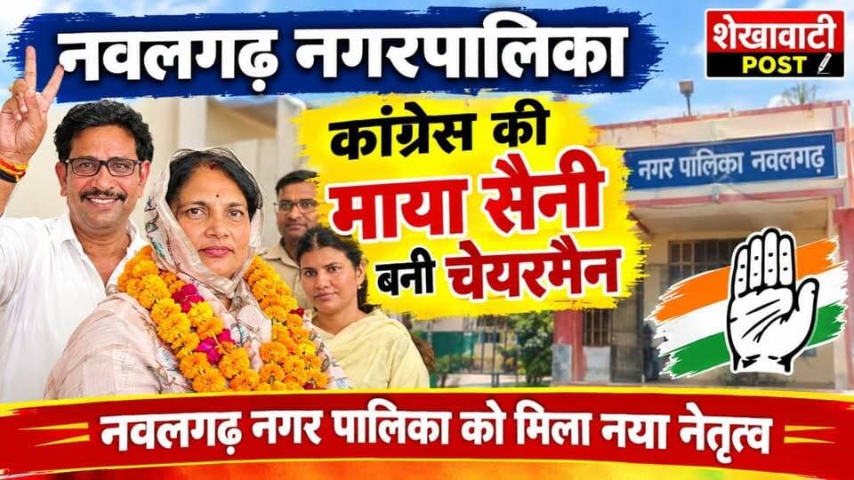 नवलगढ़़ नगरपालिका: कांग्रेस की माया सैनी बनी चेयरमैन
#ShekhawatiPost #Nawalgarh Dr. Rajkumar Sharma Dr. Rajpal Sharma