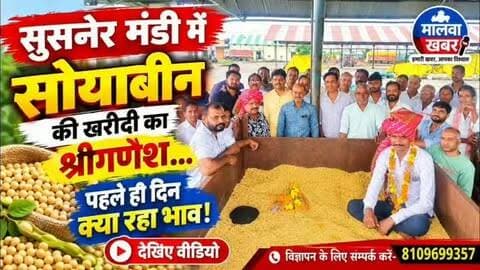 सुसनेर: मंडी में नई सोयाबीन की खरीदी का श्रीगणेश… पहले ही दिन क्या रहा भाव! देखिए वीडियो!
#सुसनेर #सुसनेरमंडी #सोयाबीन #सोयाबीनखरीदी #सोयाबीनभाव मंडीभाव कृषिउपजमंडी किसान किसानसमाचार मालवाखबर आगरमालवा मध्यप्रदेश मंडीसमाचार Soybean SoybeanPrice SoybeanMandi Susner MalwaKhabar