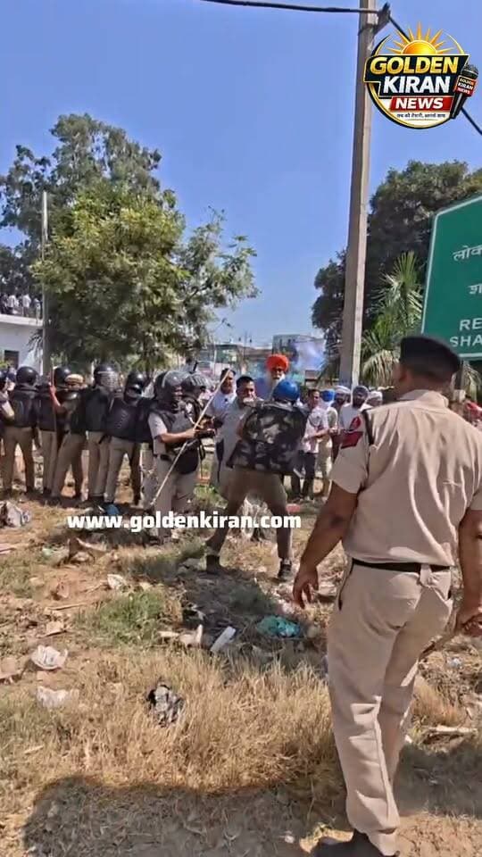 शाहाबाद में पुलिस और किसान हुए आमने सामने
