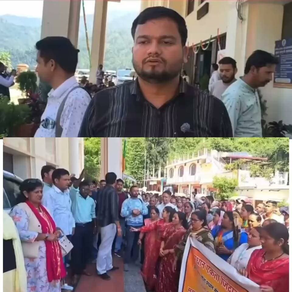 🚨 दस सूत्रीय मांगों को लेकर प्रधान संगठन का सीडीओ कार्यालय घेराव
📍 रुद्रप्रयाग: ग्राम प्रधानों ने अपनी दस सूत्रीय मांगों को लेकर मंगलवार को मोर्चा खोलते हुए सीडीओ कार्यालय का घेराव कर प्रदर्शन किया। जिला प्रधान संगठन अध्यक्ष विजयपाल जगवाण के नेतृत्व में पहुंचे प्रधानों ने सरकार के खिलाफ नारेबाजी करते हुए मांगों के शीघ्र निस्तारण की मांग उठाई।
🔹 ग्राम प्रधानों को न्यूनतम 20 हजार रुपये मासिक मानदेय
🔹 ग्राम पंचायत वार्ड सदस्यों को बैठकों में प्रतिभाग करने पर मानदेय
🔹 मनरेगा में श्रमिकों की उपस्थिति की प्रक्रिया पूरी तरह ऑफलाइन करने समेत अन्य मांगें शामिल।
⚠️ प्रधान संगठन ने चेतावनी दी कि मांगों पर जल्द सकारात्मक कार्रवाई नहीं हुई तो आंदोलन को आगे भी जारी रखा जाएगा।
#रुद्रप्रयाग #ग्रामप्रधान #प्रधानसंगठन #सीडीओकार्यालय #दससूत्रीयमांग #उत्तराखंड