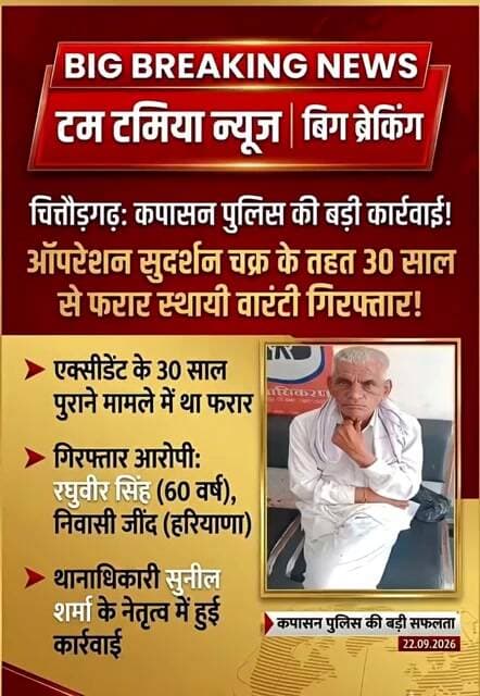 कपासन पुलिस की बड़ी कार्रवाई !
