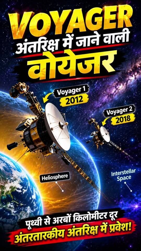 🚀 Voyager 1 और Voyager 2: इंसान के बनाए सबसे दूर तक पहुँचे अंतरिक्ष यान! 🌌
📝 Description
Voyager 1 और Voyager 2 ने मानव इतिहास में अंतरिक्ष की सबसे लंबी यात्राओं में से एक पूरी की है। 🚀
Voyager 1 ने 2012 में और Voyager 2 ने 2018 में हेलियोस्फीयर की सीमा पार कर अंतरतारकीय अंतरिक्ष में प्रवेश किया। 🌌
जानिए अंतरिक्ष से जुड़ी ऐसी ही रोचक और वास्तविक जानकारी के लिए पेज को Follow करें। 🔭
🔥 Hashtags
#Voyager1 #Voyager2 #InterstellarSpace #SpaceFacts #Astronomy