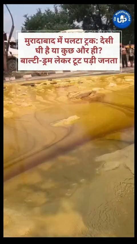 News Update - यूपी के मुरादाबाद में एक ट्रक पलटने की तस्वीर वायरल हो रही है, जिसे लूटने के लिए लोगों की भीड़ लग गई। लोग बाल्टी-ड्रम भरकर इसे अपने घर ले जा रहे हैं। अब ये बहने वाला पदार्थ असली देसी घी है या कुछ और ही, यह किसी को नहीं पता! पर जनता ने फिर साबित कर दिया कि "आपदा में अवसर" तलाशने में उनका कोई तोड़ नहीं।
#आपदामेंअवसर #Moradabad #ViralNews #DesiGhee #UPNews
DISCLAIMER
This video is intended for news and informational purposes only. It does not promote, support, or encourage any form of violence, hatred, or illegal activity. The content is presented solely to inform the public. Viewer discretion is advised.
Note - For Clear Communication Voice Is AI Generated.