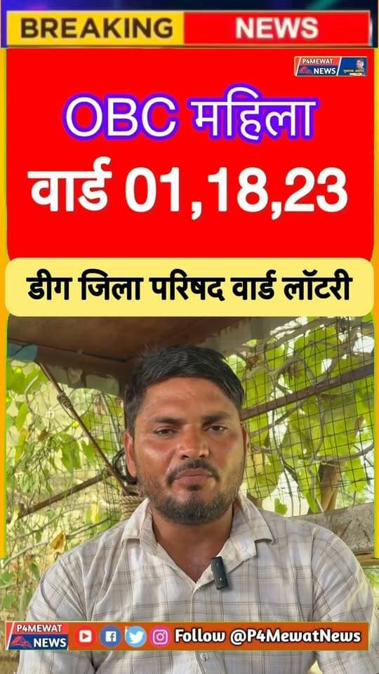 🚨 डीग जिला परिषद के 29 वार्डों की आरक्षित लॉटरी जारी!
किस वार्ड में कौन-सा आरक्षण हुआ?
SC, OBC, महिला और सामान्य वर्ग के लिए कौन-कौन से वार्ड आरक्षित हुए हैं? 🗳️
पूरी लिस्ट और वार्डवार आरक्षण की पूरी जानकारी इस वीडियो में देखिए।
📍 डीग जिला | चुनावी अपडेट
🎥 रिपोर्ट: मुस्ताक अहमद | P4Mewat News
#डीग #डीगजिला #जिलापरिषद #आरक्षणलॉटरी #राजस्थानचुनाव
