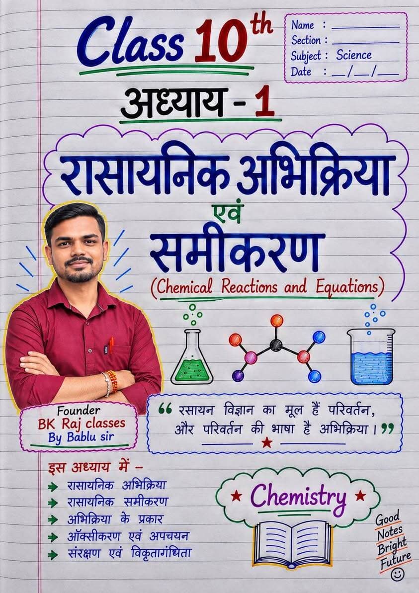🌿📚 क्लास 10वीं विज्ञान — जड़ी-बूटी सीरीज़ 🔥
विज्ञान के सबसे महत्वपूर्ण Concepts + Exam-Oriented Facts अब आसान तरीके से! 🧪✨
अगर आप Board Exam में अच्छे नंबर का Target कर रहे हैं, तो इस सीरीज़ को पूरा जरूर देखें। 💯
👉 पोस्ट पसंद आए तो Follow करें
👉 अपने दोस्तों के साथ Share करें
👉 अगली जड़ी-बूटी के लिए Comment करें — NEXT 🌿
#Class10Science #ScienceNotes #Class10th #Vigyan #JadiButiSeries #ScienceJadiButi #BoardExam2027 #Class10Notes #ExamPreparation #NCERTScience #BiharBoard #MatricExam #ScienceImportantQuestions #StudyTips #StudentLife #BoardExamPreparation #SSC #Padhai #Education #BKRajClasses