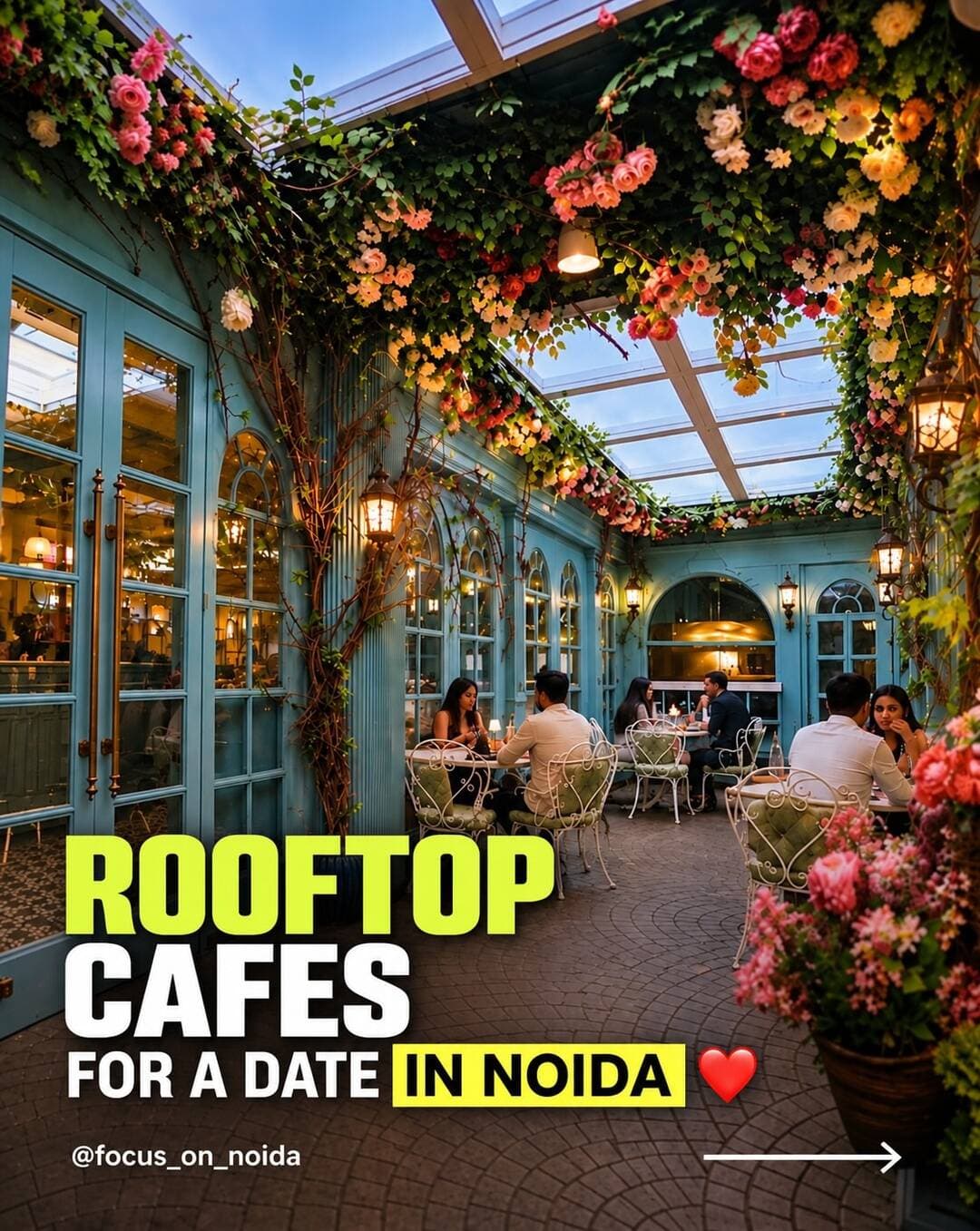 ROOFTOP CAFES FOR A DATE IN NOIDA ❤️
Noida mein date ke liye perfect rooftop cafes dhoondh rahe ho? 🌆❤️
Ye 5 places save kar lo for your next date, evening hangout or weekend plan!
Follow @focus_on_noida for more Noida places & updates.
Date pe chale? ❤️🌆 Noida ke ye rooftop cafes save kar lo!
Keywords:
Noida rooftop cafes, rooftop cafes in Noida, Noida date places, Noida date spots, cafes in Noida, best cafes in Noida, rooftop restaurants Noida, Noida nightlife, Noida food places, romantic places in Noida, couple places Noida, date cafes Noida, Noida cafes for couples, Sector 18 Noida, Sector 32 Noida, Sector 63 Noida, Sector 98 Noida, Sector 104 Noida, weekend places Noida, Focus on Noida.
#post