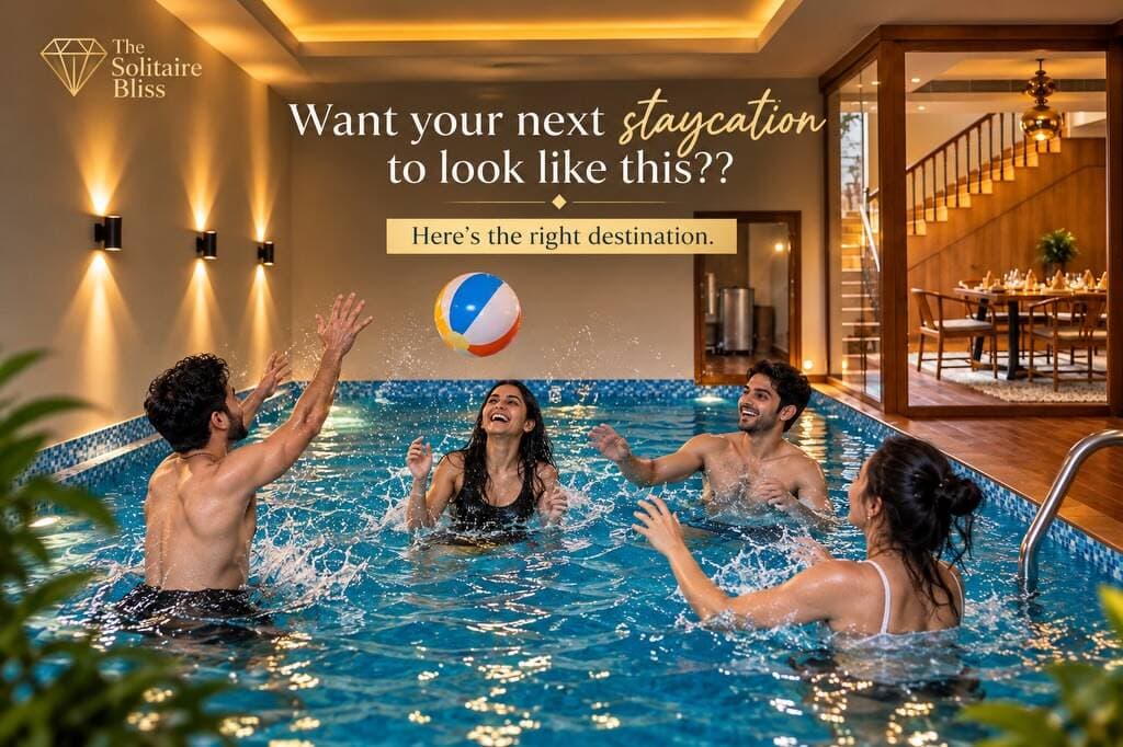 ✨ Want your next staycation to feel a little more extraordinary? Or want to level up your private celebration!
📍The destination: 𝐓𝐡𝐞 𝐏𝐫𝐞𝐬𝐢𝐝𝐞𝐧𝐭𝐢𝐚𝐥 𝐒𝐮𝐢𝐭𝐞 at Solitaire Bliss Resort,Tinsukia— a spacious 2,500 sq. ft. private escape designed for unforgettable stays with your favourite people.
🛏️ 3 elegant bedrooms
✨Dining area, Pantry, Living room, attached Opne Lawn
🏊 Private pool
🌿 Private garden
🛋️ Spacious living & drawing room
✨ Premium comforts throughout
Perfect for intimate gatherings, private celebrations, birthdays, anniversaries, family occasions or simply a luxurious weekend escape. 🥂❤️
More space. More privacy. More moments to remember. ✨
📲 Book your Presidential Suite now!
9181030066
📍 The Solitaire Bliss, Tinsukia