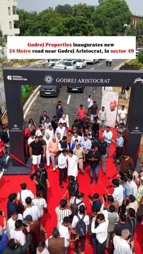 Gurugram’s Sector 49 gets a new connectivity boost! 🚧
A 24-metre-wide access road near Godrej Aristocrat has been developed by Godrej Properties, improving access towards Golf Course Extension Road and making everyday movement smoother for residents in the neighbourhood.
The road was inaugurated by Haryana’s Industries & Commerce Minister, Shri Rao Narbir Singh ji.
For Godrej Aristocrat’s future residents, it means easier access. For Sector 49 residents, it adds another important connectivity link.
Development that goes beyond the project boundary and contributes to the wider neighbourhood. 📍
#GodrejAristocrat #GodrejProperties #GolfCourseExtensionRoad