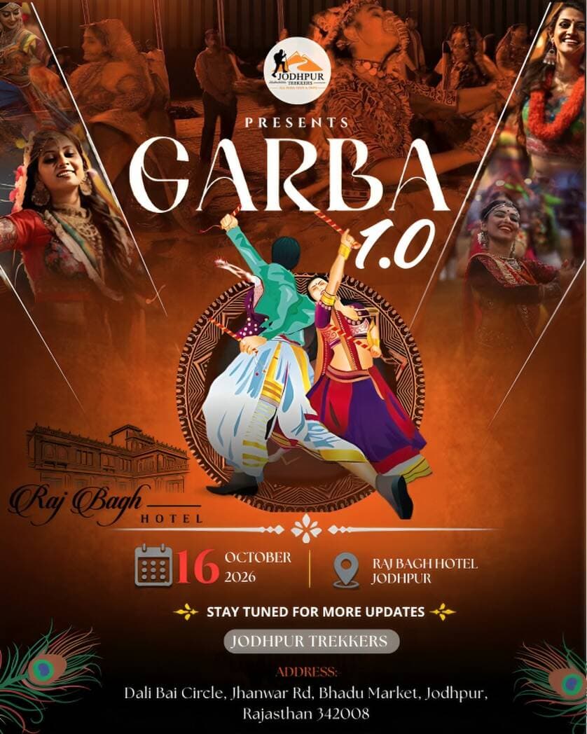 16 OCT | RAJ BAGH HOTEL | GARBA 1.0
Jodhpur, Are you ready to Garba? ЁЯк╢
Stay tuned for passes!
.
.
<nis:link nis:type=tag nis:id=garba1point0 nis:value=Garba1Point0 nis:enabled=true nis:link/> <nis:link nis:type=tag nis:id=jodhpurgarba nis:value=JodhpurGarba nis:enabled=true nis:link/> <nis:link nis:type=tag nis:id=rajbaghhotel nis:value=RajBaghHotel nis:enabled=true nis:link/> <nis:link nis:type=tag nis:id=jodhpurtrekkers nis:value=JodhpurTrekkers nis:enabled=true nis:link/> <nis:link nis:type=tag nis:id=mebhijodhpuri nis:value=MeBhiJodhpuri nis:enabled=true nis:link/> JodhpurEvents GarbaNight Navratri2026