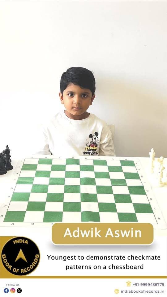 10 Checkmate Patterns at Just 5 Years Old! | India Book of Records
At just 5 years old, Adwik Aswin from Kozhikode, Kerala demonstrated and explained 10 different checkmate patterns on a chessboard in only 8 minutes and 46 seconds. From Back Rank Mate to Arabian Mate and more, his impressive chess knowledge and confidence earned him recognition from the India Book of Records on May 20, 2026.
#indiabookofrecords #chessrecord #youngachiever #chesskid #ibr