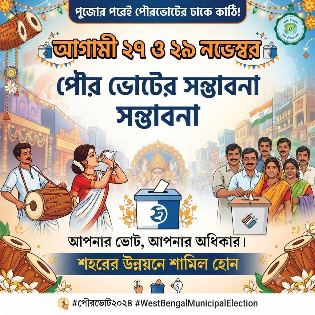 পুজোর পরেই ঢাকে কাঠি পড়বে পুরো ভোটের। আগামী 27 ও 29 নভেম্বর পুরো ভোটের সম্ভাবনা ফলাফল ২রা ডিসেম্বর ।
<nis:link nis:type=tag nis:id=tv6বাংলা nis:value=tv6বাংলা nis:enabled=true nis:link/> <nis:link nis:type=tag nis:id=fpyシviralfypシ゚viralシalシ nis:value=fpyシviralfypシ゚viralシalシ nis:enabled=true nis:link/>