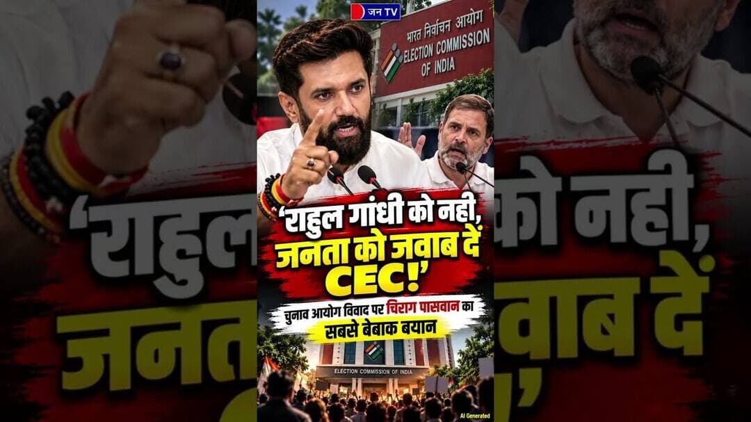 EC विवाद पर बोले चिराग पासवान- 'राहुल को नहीं, जनता को जवाब दें CEC #ChiragPaswan #CEC #RahulGandhi