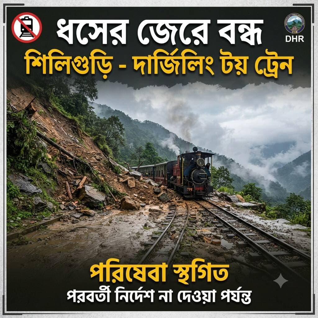 ধসের জেরে বন্ধ শিলিগুড়ি দার্জিলিং টয় ট্রেন
<nis:link nis:type=tag nis:id=tv6বাংলা nis:value=tv6বাংলা nis:enabled=true nis:link/>