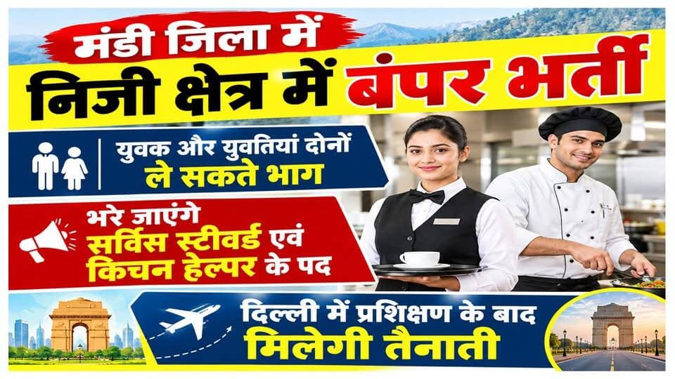 मंडी में निजी क्षेत्र में 1600 पदों पर बंपर भर्ती, 11000 से 14000 रुपये सैलरी के साथ मिलेंगी अन्य सुविधाएं
https://youtu.be/oQdbryLZSEI
#mandi #jobalert #jobinhimachal #recruitment #ewn24news #choiceofhimachal