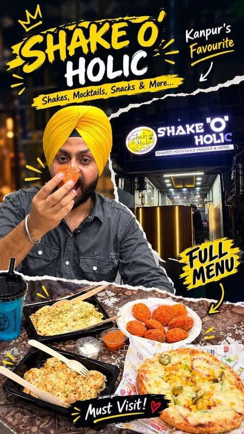 Kanpur ka most viral Store @shakeoholic_2022 📍
Aaj se ni Lagbhag 5 saal se logo ke dilo pe raaj kr rhy hai ❤️ Choti si Cart se safar start Kia tha or Aj Cafe khol lia 💕❤️
Yaha jo bhi aata hai inke Swaad ka fan ho jata hai 😍✅ @shakeoholic_2022 📍
In frame : 1) Kurkure Momos 😋
2) Gravy Momos ❤️
3) White Sauce Pasta 🍝
4) Farm house pizza 🍕
5) Cold Coffee 🥤
6) Blue lagoon mocktail 🥂
Location. : Lajpat Nagar , Near Yogi Sweet House Kanpur 📍
#kanpur #food #momos #viralvideo #cafe