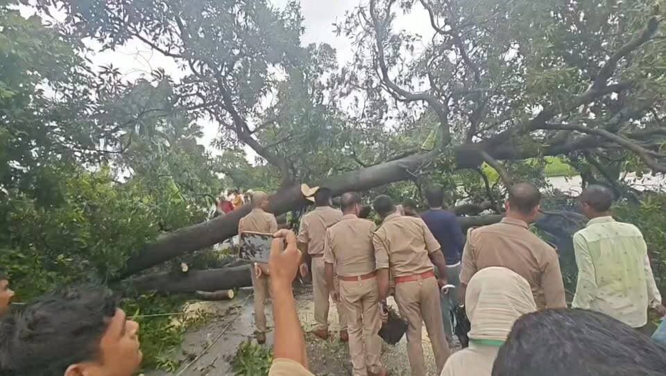 बीते 60 घंटों से गोंडा में हो रही तूफानी बारिश का मामला
धानेपुर में आंधी तूफान में गिरा विशालकाय आम का पेड़
पेड़ के नीचे दबकर बाइक सवार दो लोगों की मौत
पैंट से मिले आधार कार्ड से दोनों की पहचान
मरने वाले दोनों युवक रेहरा बाजार बलरामपुर के रहने वाले
एक का नाम इमरान पुत्र अजीज दूसरे का खालिद पुत्र हासिम
सूचना पर पहुंची धानेपुर पुलिस ने दोनों शव कब्जे में लिए
मृतक दोनों युवकों के घर वालों को फोन पर दी सूचना
मौके पर पहुंचे घर वालों का पोस्टमार्टम से इनकार
वही खरगूपुर में बारिश से भर भरा कर गिरा पुराना मकान
मकान के नीचे दबकर चार लोग हुए घायल
जिले में आंधी पानी से सैकड़ो जगह गिरे पेड़
30 बिजली घरों की बिजली व्यवस्था बाधित
कहीं 20 घंटे तो कहीं 60 घंटों से नहीं आ रही बिजली
बारिश के बीच तेज आंधी से कई जगह दुर्घटनाएं
ट्रक की डीसीएम में टक्कर से ड्राइवर की हुई मौत