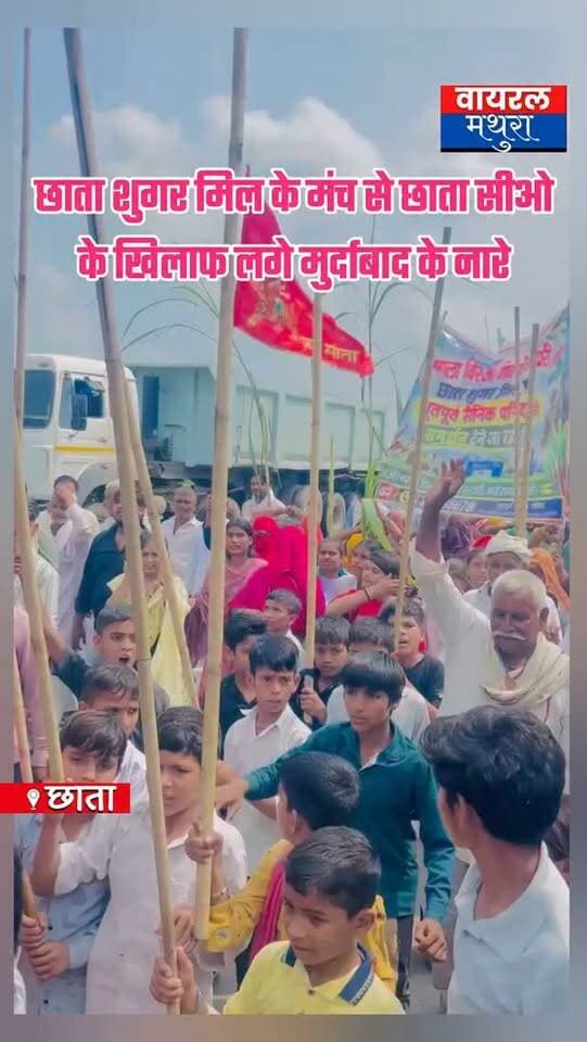 #मथुरा - छाता शुगर मिल प्रदर्शन में प्रशासन के संवाद के बाद और उग्र हुआ आंदोलन,मंच से लगे सीओ छाता मुर्दाबाद के नारे,किसानों का लाठी प्रदर्शन—बसपा नेता रामवीर बोले "हर कीमत पर करेंगे एथेनॉल का विरोध!" देखें वीडियो
👉आक्रोशित भीड़ ने मंच से छाता सीओ के खिलाफ लगाए मुर्दाबाद के नारे
👉किसानों ने हाथों में लाठियां लेकर प्रदर्शन किया, वहीं महिलाओं ने एथेनॉल प्लांट का पुरजोर विरोध कर शुगर मिल चालू करने की मांग उठाई
#viralmathura #mathuranews #mathurapolice #chhatasugarmill