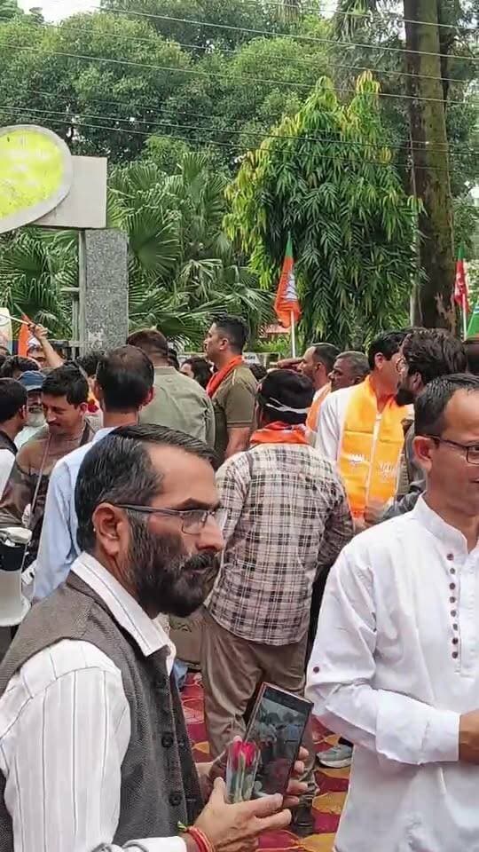 पांवटा साहिब में पूर्व सीएम जयराम ठाकुर का स्वागत