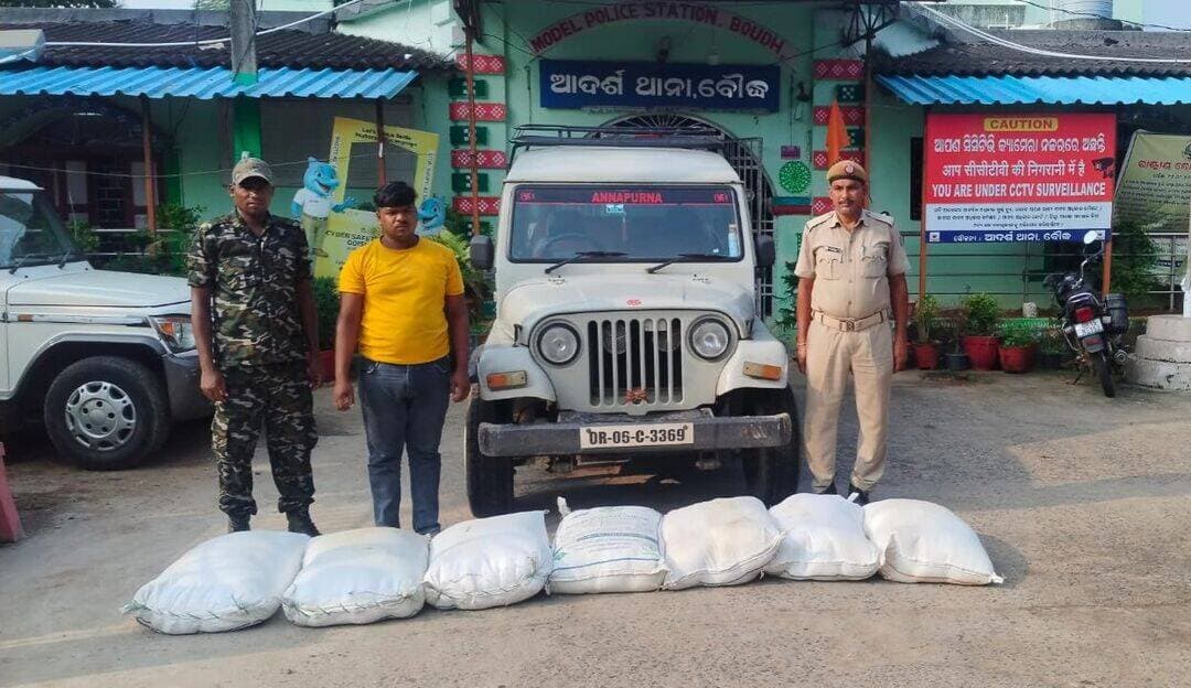 ବୌଦ୍ଧ ପୋଲିସ ଦ୍ୱାରା ବେଆଇନ ଦେଶୀ ମଦ ଜବତ, ଜଣେ ଗିରଫ
ବୌଦ୍ଧ ଥାନା NH-57ନ ଜାତୀୟ ରାଜପଥ ସାଲକି ନଦୀ ବ୍ରିଜ୍ ମଜ୍ୟାଦାପୁର ଗ୍ରାମ ନିକଟରେ ଏକ ବୋଲେରୋ ଗାଡ଼ି (OR-06-C-3369) କୁ ଅଟକାଇ ଯାଞ୍ଚ କରିଥିଲେ।
ଯାଞ୍ଚ ସମୟରେ ବୀରନରସିଂହପୁର ଗ୍ରାମର ଅଭିଯୁକ୍ତ ପ୍ରଭାତ ଡ଼ାଙ୍ଗଙ୍କ ହେପାଜତରୁ ପ୍ରାୟ ୩୫୦ ଲିଟର ବେଆଇନ ଦେଶୀ ମଦ ସହ ବୋଲେରୋ ଗାଡ଼ିଟିକୁ ଜବତ କରାଯାଇଛି।
ଏହି ସଂକ୍ରାନ୍ତରେ ବୌଦ୍ଧ ଥାନା କେସ୍ ନଂ ୪୫୩/୨୦୨୬ ରୁଜୁ କରାଯାଇ ଅଭିଯୁକ୍ତଙ୍କୁ ଗିରଫ କରାଯାଇଛି। ଆଜି ଅଭିଯୁକ୍ତଙ୍କୁ ମାନ୍ୟବର ଅଦାଲତରେ ହାଜର କରାଯିବ ଇନେଇ ବୌଦ୍ଧ ଜିଲ୍ଲା ପୋଲିସ ସୁଚନା ଦେଇଛନ୍ତି
<nis:link nis:type=tag nis:id=boudhpolice nis:value=BoudhPolice nis:enabled=true nis:link/> <nis:link nis:type=tag nis:id=crimeupdate nis:value=CrimeUpdate nis:enabled=true nis:link/> <nis:link nis:type=tag nis:id=odishapolice nis:value=OdishaPolice nis:enabled=true nis:link/> <nis:link nis:type=tag nis:id=lawandorder nis:value=LawAndOrder nis:enabled=true nis:link/>