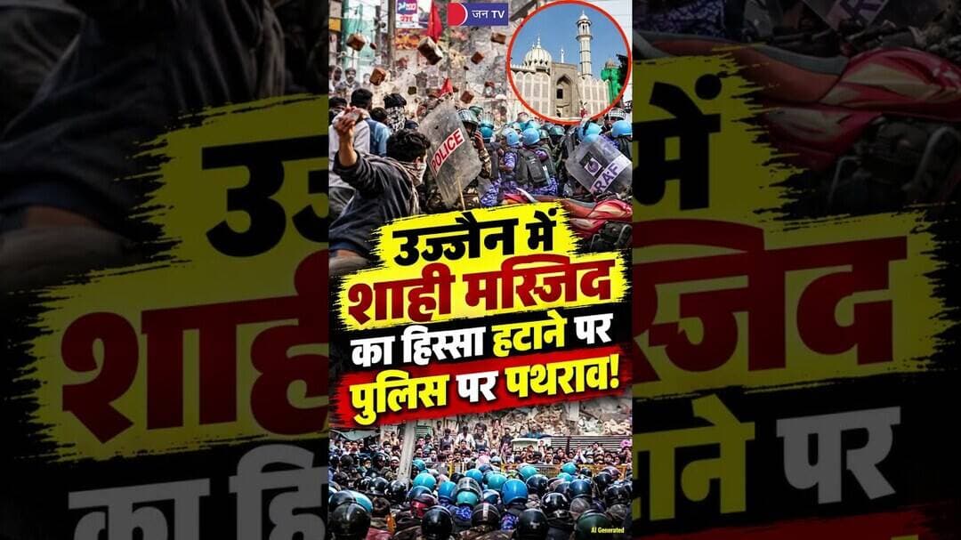 उज्जैन में शाही मस्जिद के हिस्से को हटाने पर पथराव, छावनी में तब्दील इलाका #Ujjain #Police #Breaking
