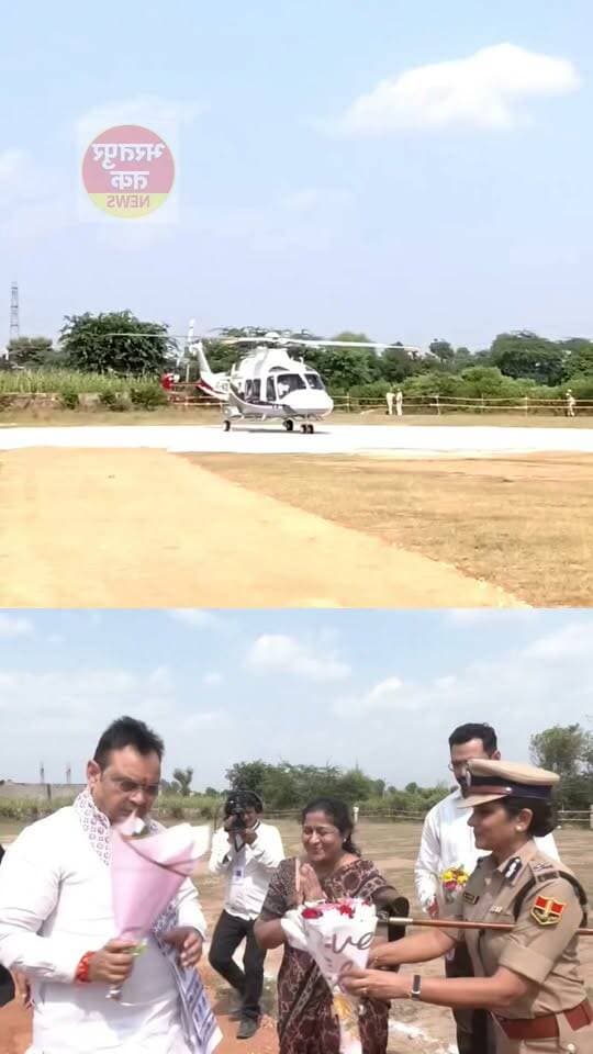 सीएम भजनलाल शर्मा के बयाना दौरे की झलकियां, खैरथल तिजारा के लिए हेलीकॉप्टर से हुए रवाना........