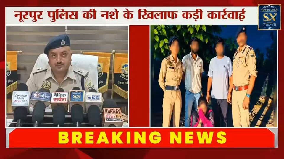 * नूरपुर पुलिस की बड़ी कार्रवाई, 46.31 ग्राम चिट्टा बरामद, तीन गिरफ्तार
* डमटाल में महिला से 34.5 ग्राम और छतरोली में दो युवकों से 11.81 ग्राम चिट्टा बरामद