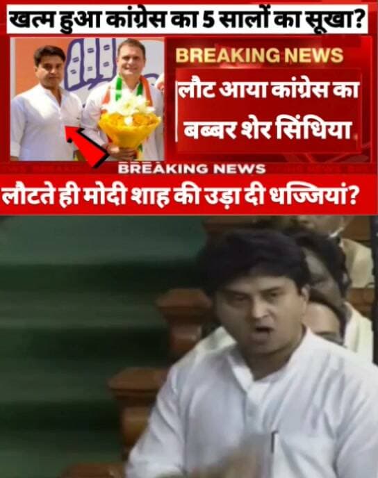 खत्म हुआ कांग्रेस का 5 सालों का सूखा लौट आया कांग्रेस का बब्बर शेर सिंधिया मचा हड़कंप!? #viral #viralvideo #trending #trendingvideo #viralspeech #viralreels #jyotiradityamschindhia #jyotirajdityasindia