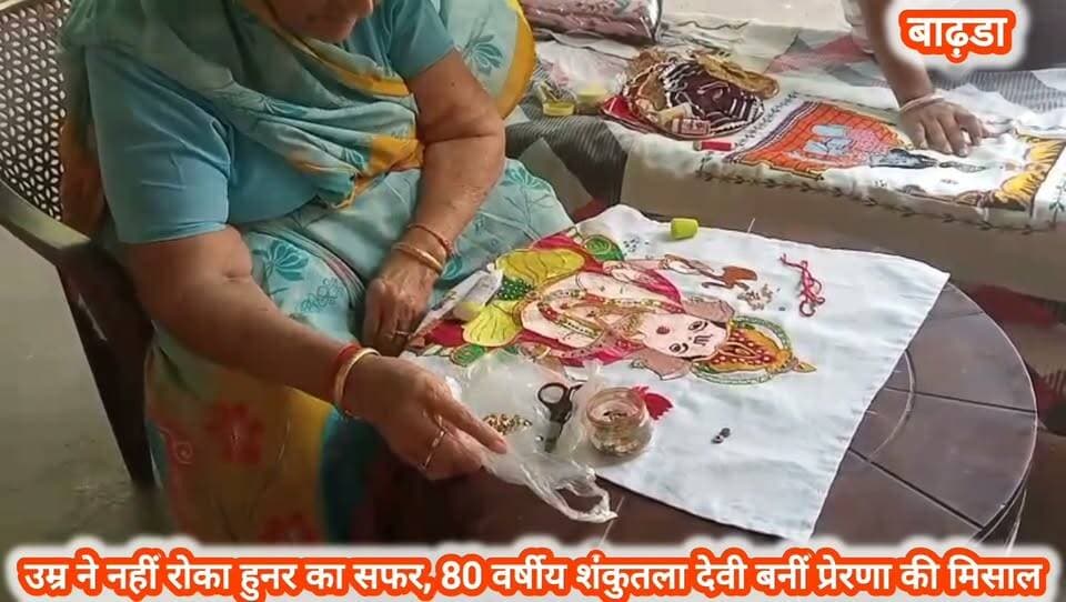बाढ़डा:- 80 की उम्र में भी हाथों का हुनर बरकरार, शंकुतला देवी की कला ने जीता सबका दिल