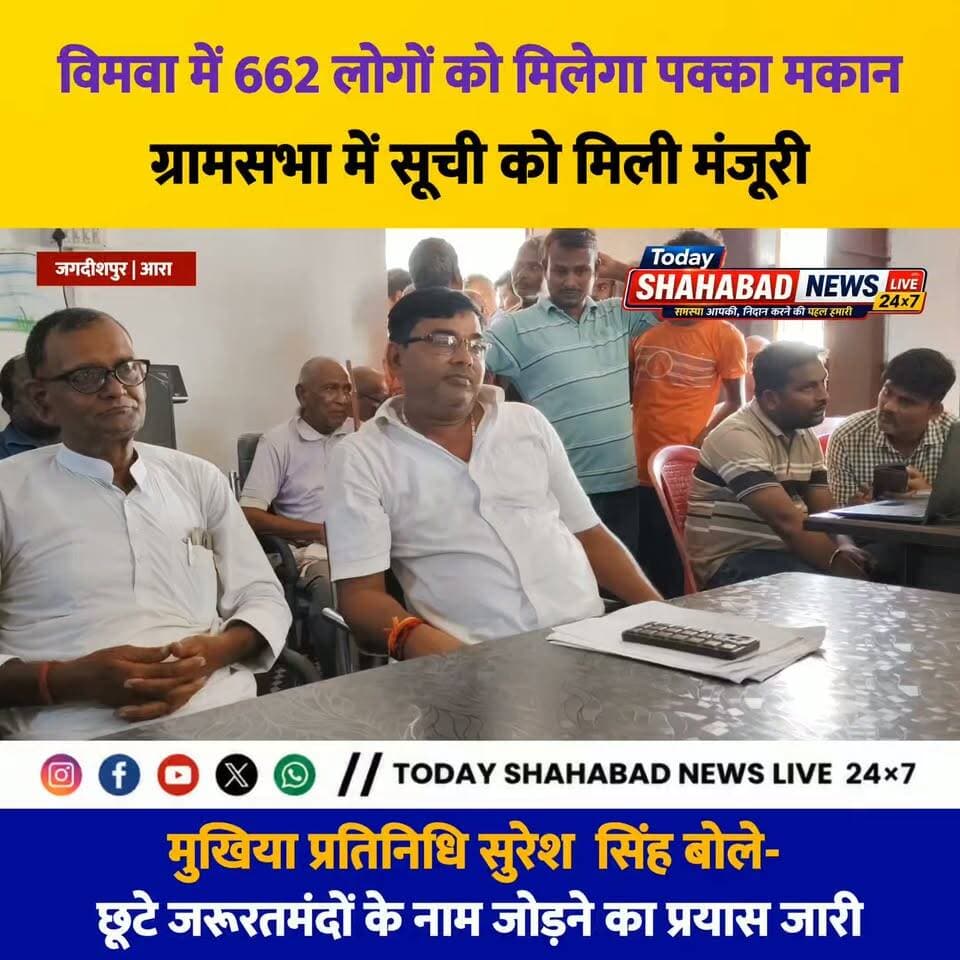 विमवा में 662 लोगों को मिलेगा पक्का मकान, ग्रामसभा में सूची को मिली मंजूरी,मुखिया प्रतिनिधि बोले- छूटे जरूरतमंदों के नाम जोड़ने का प्रयास जारी