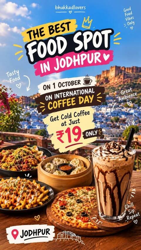 Get cold coffee at just rs 19/- only on 1 october 2026 at @white.lotus.cafe.jodhpur .
📍 - Shiv Mandir Road , Near Bishnoi Dharamshala , Ratanada, Jodhpur.
Good vibes, great food & an experience you definitely don’t want to miss! 🤩✨
If you’re in Jodhpur, add this to your list ASAP! 📍❤️
Tag your foodie partner 👇
Save this reel for later! 🔖
♥️ Follow @bhukkadlovers_ for more such content 🙌🏻
#bhukkadcommunity #jodhpur #jodhpurblogger #viral #trending