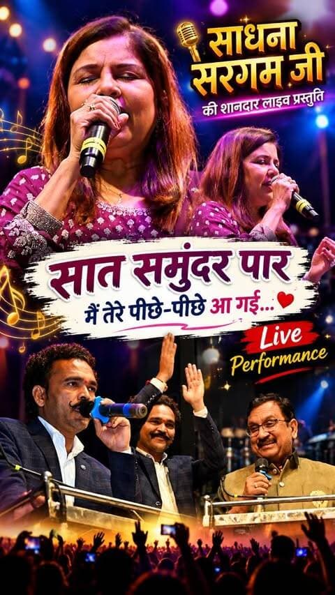 ✨ सुरों का जादू, आवाज़ का एहसास… और एक यादगार शाम! 🎶❤️
🎤 साधना सरगम जी की शानदार लाइव प्रस्तुति — “सात समुंदर पार…”
🎼 लाइव ऑर्केस्ट्रा के साथ संगीत की खूबसूरत महफ़िल। ✨
#sadhanasargam #saatsamundarpaar #liveperformance #livesinging #bollywoodsongs